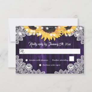 Tarjetas RSVP de la boda del girasol de la encía d