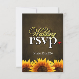 Tarjetas RSVP de la boda del girasol de la pizarra