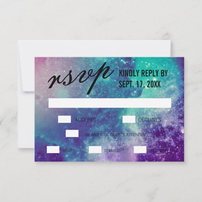 Tarjetas RSVP de la boda del personalizado Smokey  (Anverso)