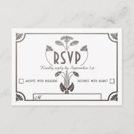 Tarjetas RSVP de la boda egipcia de nouveau Silver