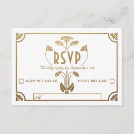 Tarjetas RSVP de la boda egipcia (oro y blanco)