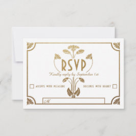 Tarjetas RSVP de la boda egipcia (oro y blanco)
