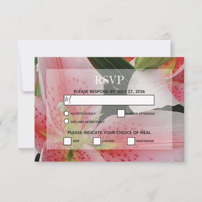 Tarjetas RSVP de la boda elegante de los menores o (Anverso)