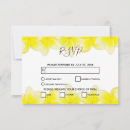 Tarjetas RSVP de la boda frangipani del Plumeria a