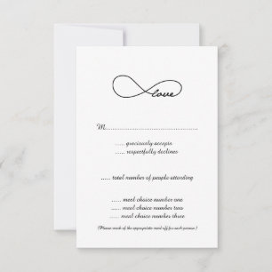 Tarjetas RSVP de la boda infinita de amor negro