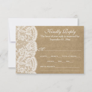 Tarjetas RSVP de la colección de Bodas Kraft & Lac