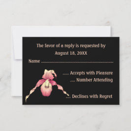 Tarjetas RSVP de la dama rosa Slipper Orchid