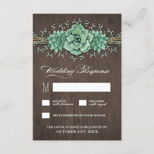 Tarjetas RSVP de la exitosa boda Rústica por el al