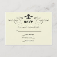 Tarjetas RSVP de la flor blanca de la boda negra