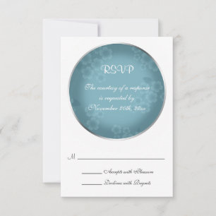 Tarjetas RSVP de la marca de agua floral Slate Blu