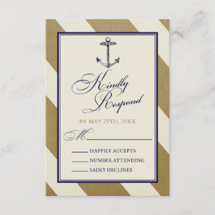 Tarjetas RSVP de la Marina Náutica y la Boda de Or