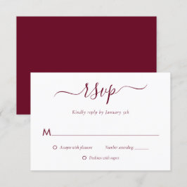 Tarjetas RSVP de la moderna boda de Borgoña