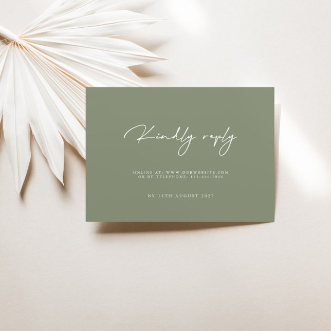 Tarjetas RSVP de la moderna boda verde sabia (Subido por el creador)