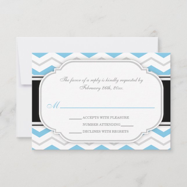 Tarjetas RSVP de la recepción de la boda de Chevro (Anverso)
