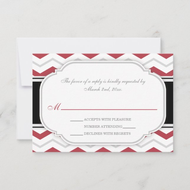 Tarjetas RSVP de la recepción de la boda de Chevro (Anverso)