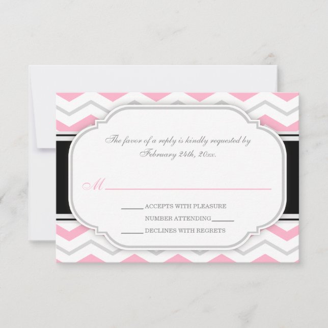 Tarjetas RSVP de la recepción de la boda de Chevro (Anverso)