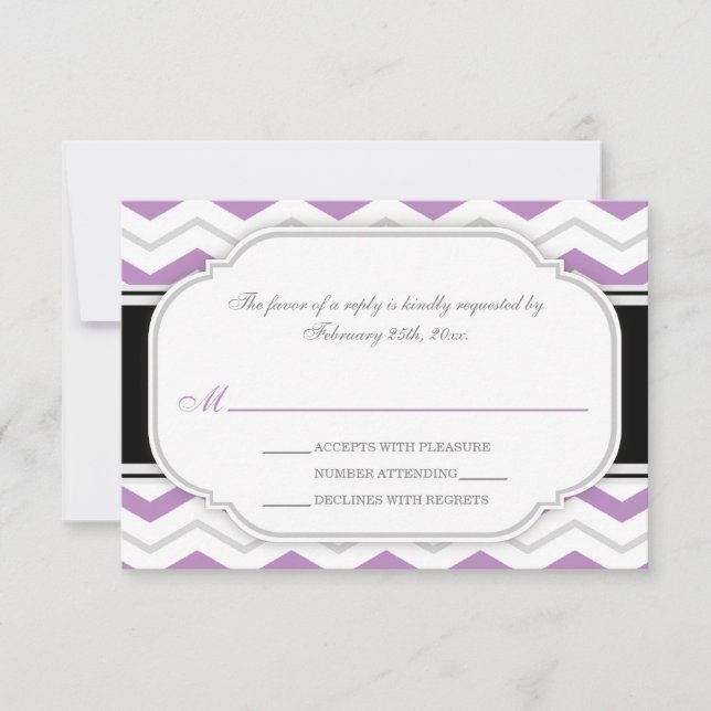 Tarjetas RSVP de la recepción de la boda de Chevro (Anverso)