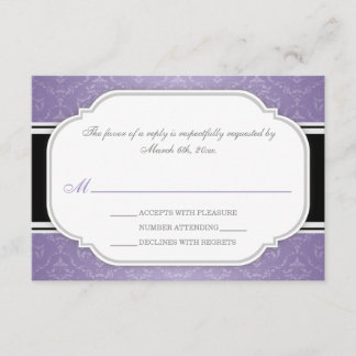 Tarjetas RSVP de la recepción de la boda de Damasc