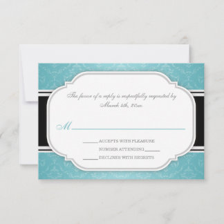 Tarjetas RSVP de la recepción de la boda turquesa 