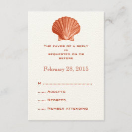 Tarjetas RSVP de la respuesta del Boda Peach Ratta