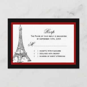 Tarjetas RSVP de la Torre Eiffel Wedding