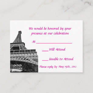 Tarjetas RSVP de la Torre Eiffel Wedding