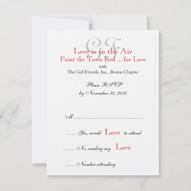 Tarjetas RSVP de los amigos chicas de noche fuera  (Anverso)