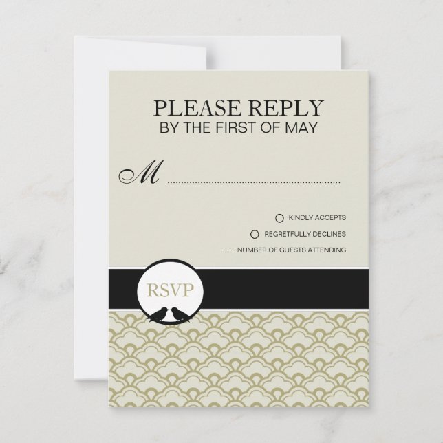 Tarjetas RSVP de Lovebirds o Tarjetas de respuesta (Anverso)