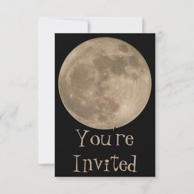 Tarjetas RSVP de Luna Completa Personalizadas (Anverso)