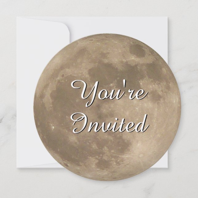 Tarjetas RSVP de Luna Completa Personalizadas (Anverso)