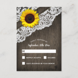 Tarjetas RSVP de Madera y Boda de Cañón de Girasol