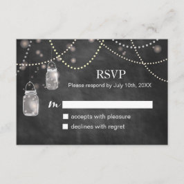 Tarjetas RSVP de Mason Jar Chalkboard