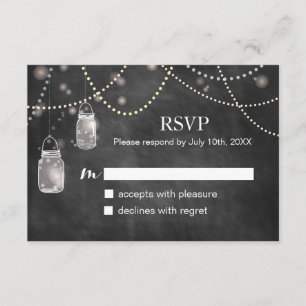 Tarjetas RSVP de Mason Jar Chalkboard