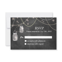 Tarjetas RSVP de Mason Jar Chalkboard