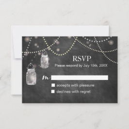 Tarjetas RSVP de Mason Jar Chalkboard