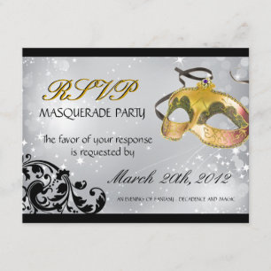 Tarjetas RSVP de Masquerade