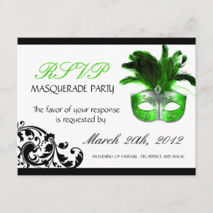 Tarjetas RSVP de Masquerade