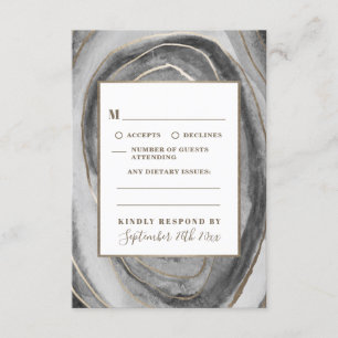 Tarjetas RSVP de matrimonio agate de Geode Gemston