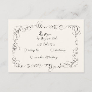 Tarjetas RSVP de matrimonio caprichoso