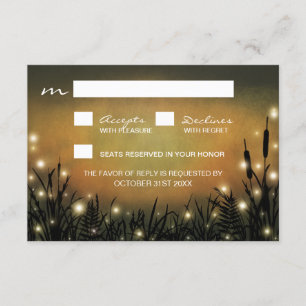 Tarjetas RSVP de matrimonio con luciérnagas por se
