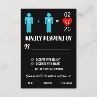 Tarjetas RSVP de matrimonio de amor monograma