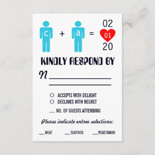 Tarjetas RSVP de matrimonio de amor monograma