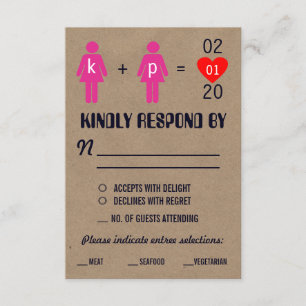 Tarjetas RSVP de matrimonio de amor monograma