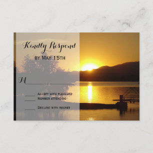 Tarjetas RSVP de matrimonio de árbol de silueta de