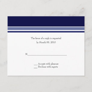 Tarjetas RSVP de matrimonio de banda azul de la ma