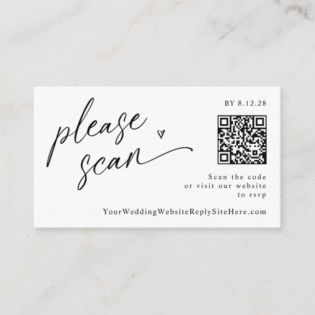 Tarjetas RSVP de matrimonio de código QR de divers (Anverso)