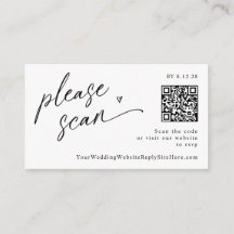 Tarjetas RSVP de matrimonio de código QR de divers