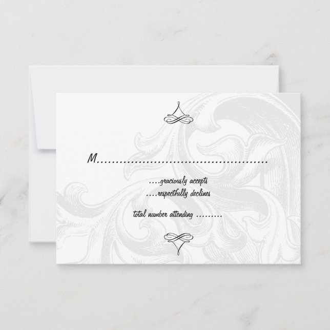 Tarjetas RSVP de matrimonio de desplazamiento eleg (Anverso)