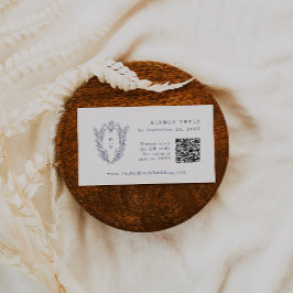 Tarjetas RSVP de matrimonio de la marina azul blan