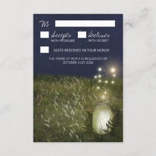 Tarjetas RSVP de matrimonio de luciérnagas